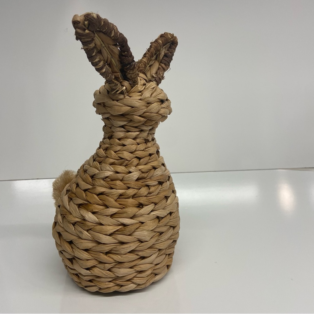 Tan Woven Bunny Rabbit Standing Upright  Spring Easter Decor